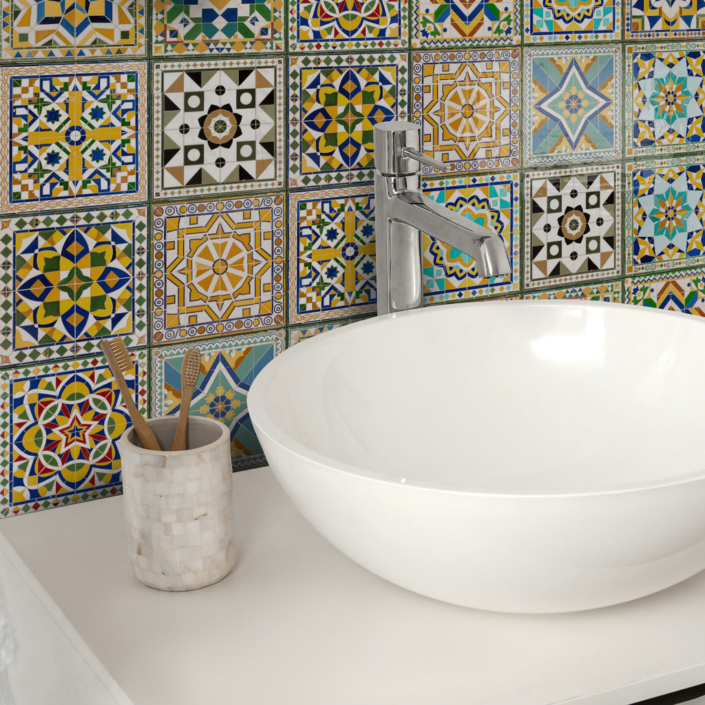 Vintage Patterned 3D Foam Tiles - Santorini Star - Soft Embossed Wall Panels