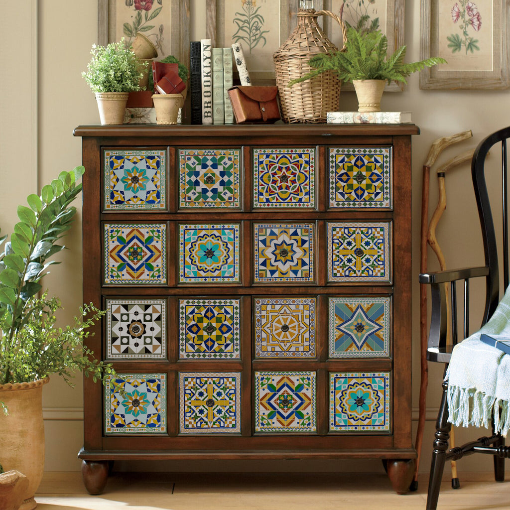 Vintage Patterned 3D Foam Tiles - Santorini Star - Soft Embossed Wall Panels