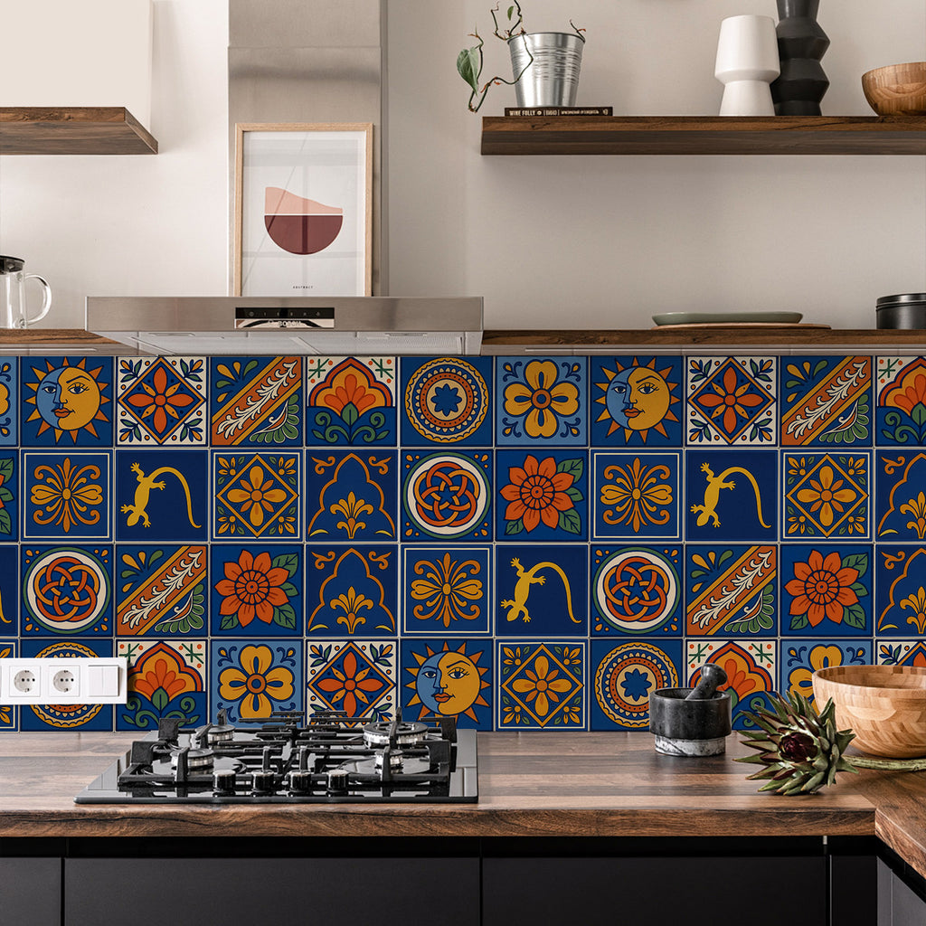 Vintage Patterned 3D Foam Tiles - Midnight Compass - Soft Embossed Wall Panels