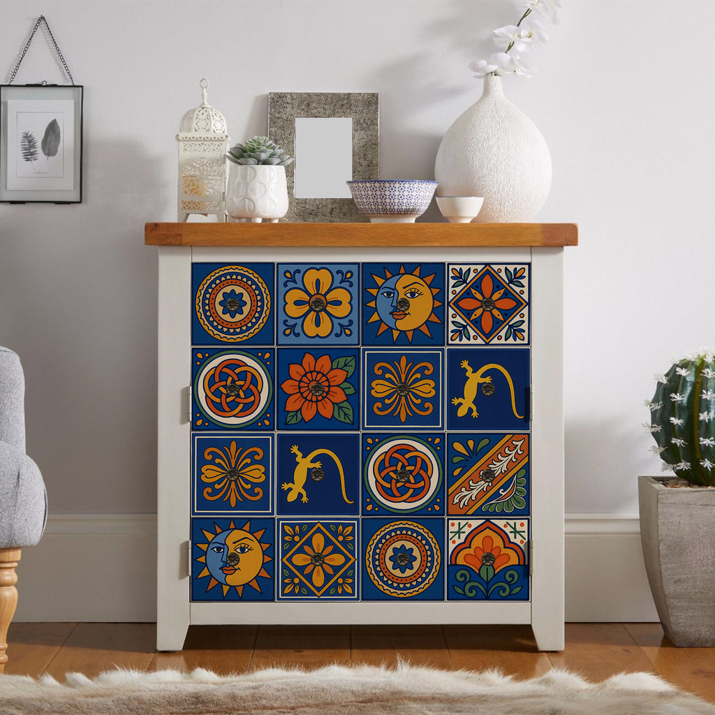 Vintage Patterned 3D Foam Tiles - Midnight Compass - Soft Embossed Wall Panels