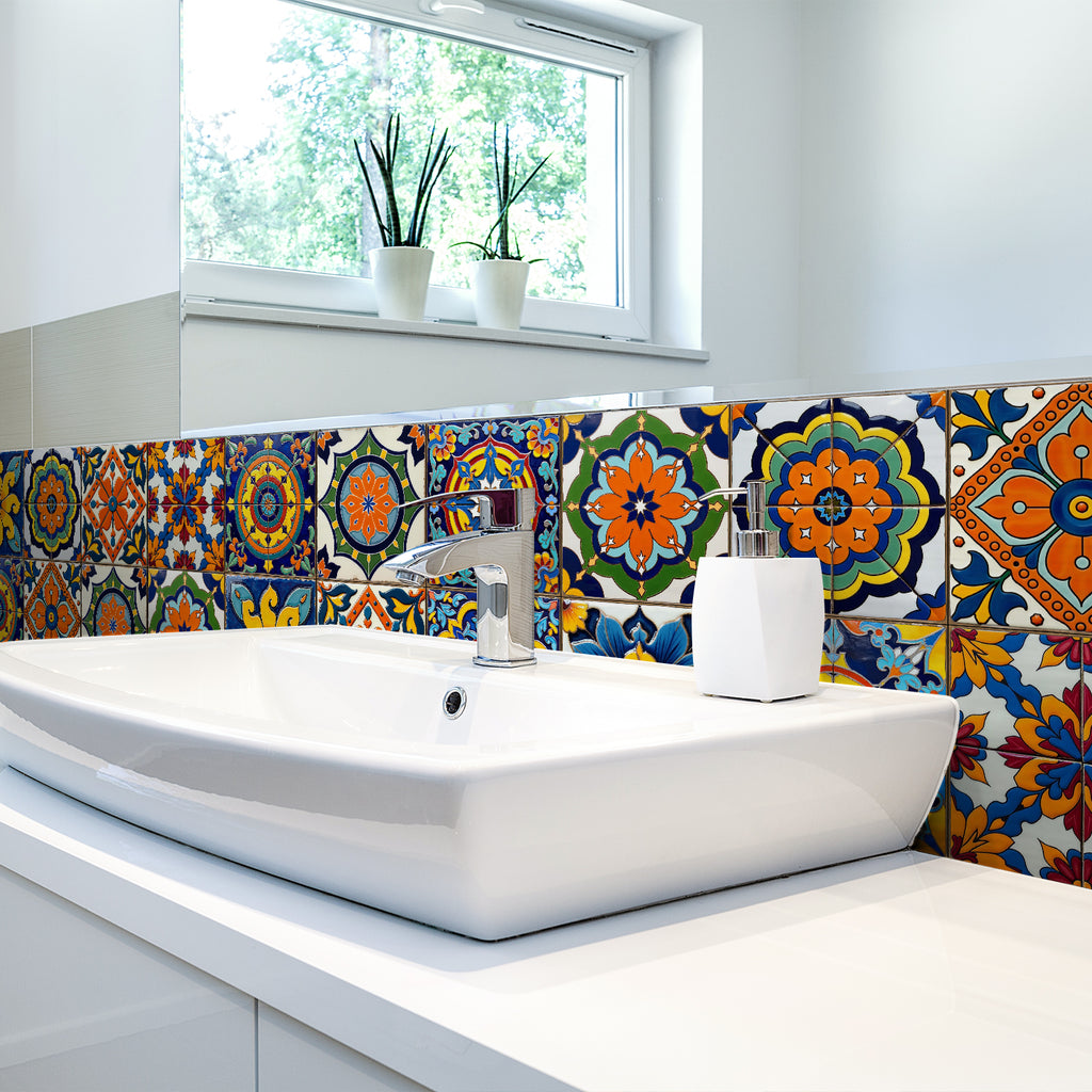 Vintage Patterned 3D Foam Tiles - Spanish Talavera - Soft Embossed Wall Panels