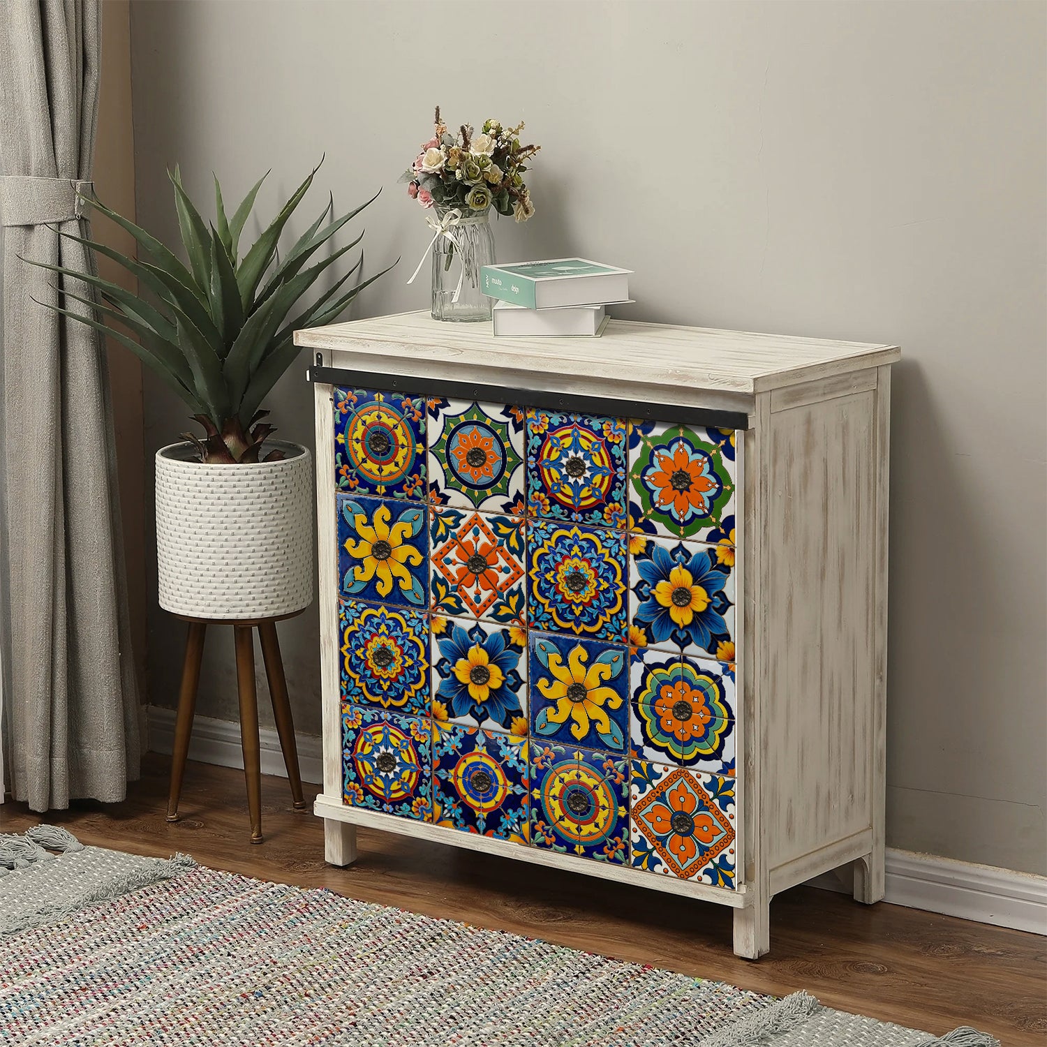 Vintage Patterned 3D Foam Tiles - Spanish Talavera - Soft Embossed Wall Panels