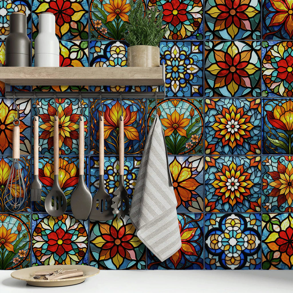 Vintage Patterned 3D Foam Tiles - Cathedral Bloom - Soft Embossed Wall Panels