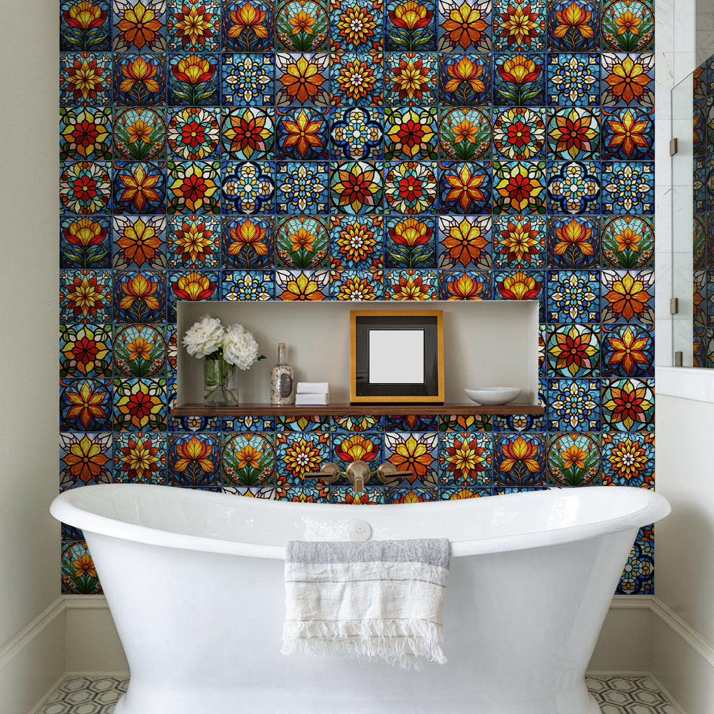 Vintage Patterned 3D Foam Tiles - Cathedral Bloom - Soft Embossed Wall Panels