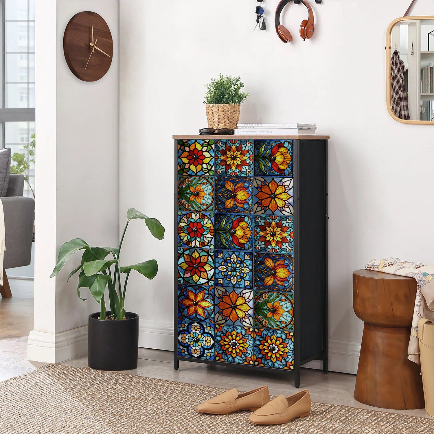 Vintage Patterned 3D Foam Tiles - Cathedral Bloom - Soft Embossed Wall Panels