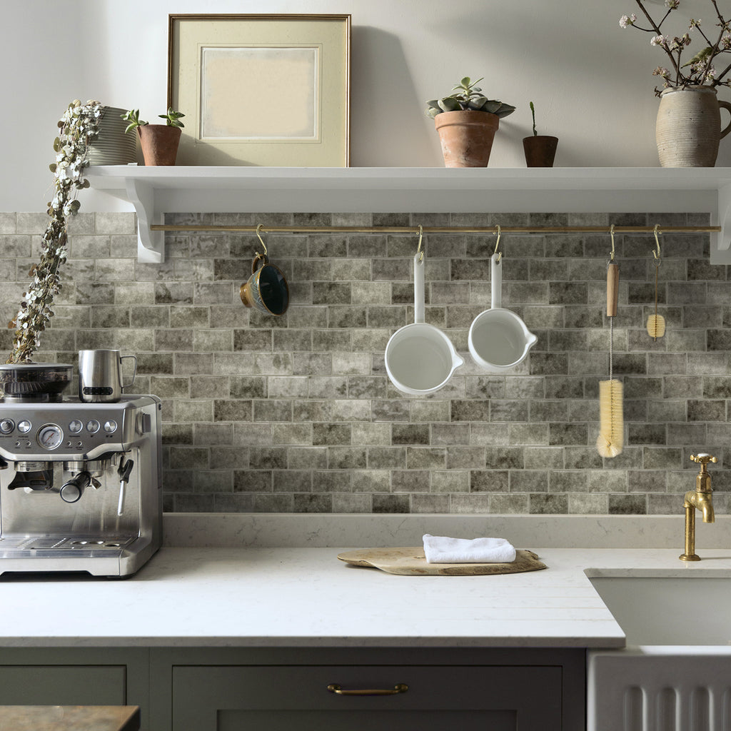 3D Gel Subway Tiles - Urban Greige - Premium Peel and Stick Kitchen Splashback