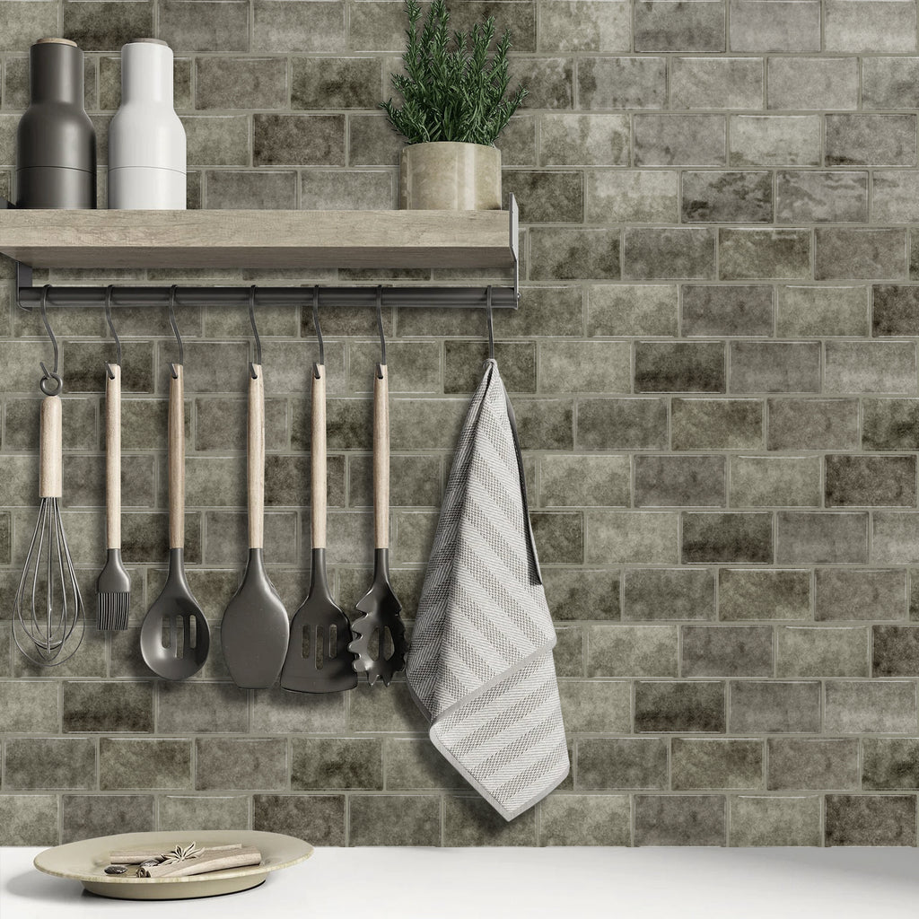 3D Gel Subway Tiles - Urban Greige - Premium Peel and Stick Kitchen Splashback