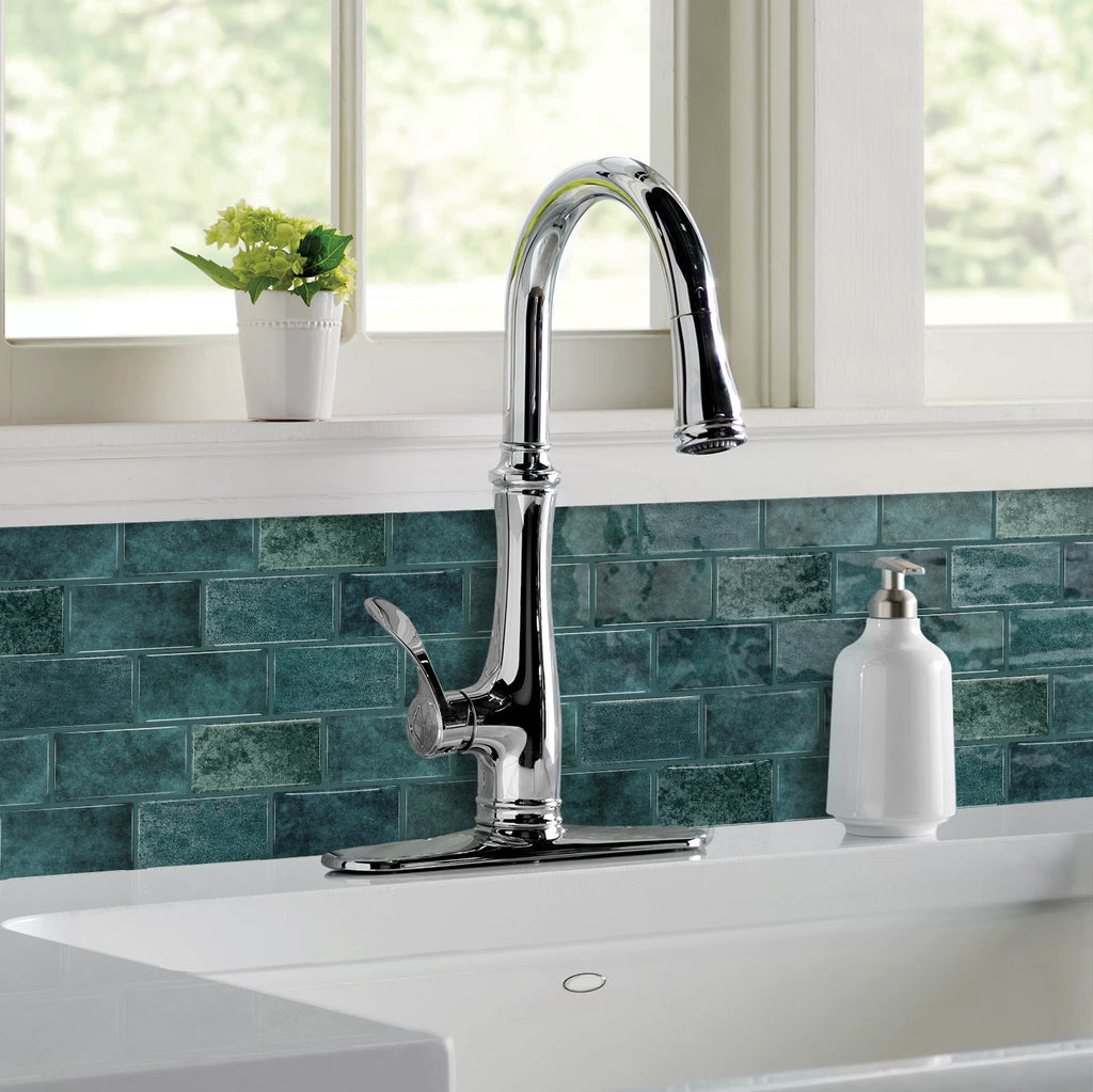 3D Gel Subway Tiles - Deep Teal - Premium Peel and Stick Kitchen Splashback