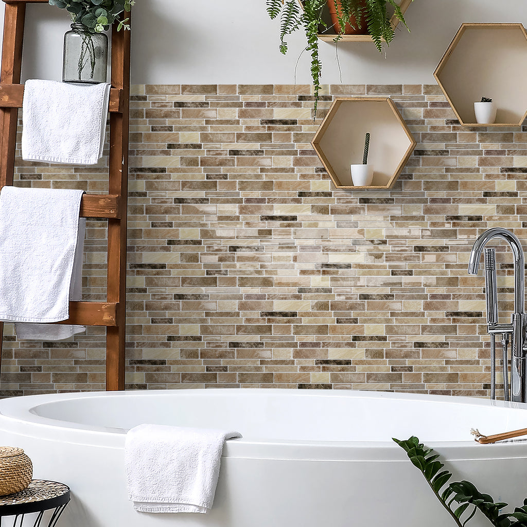 Desert Sand Marble 3D Gel Mosaic Tiles - Heat Resistant Stick on Splashback
