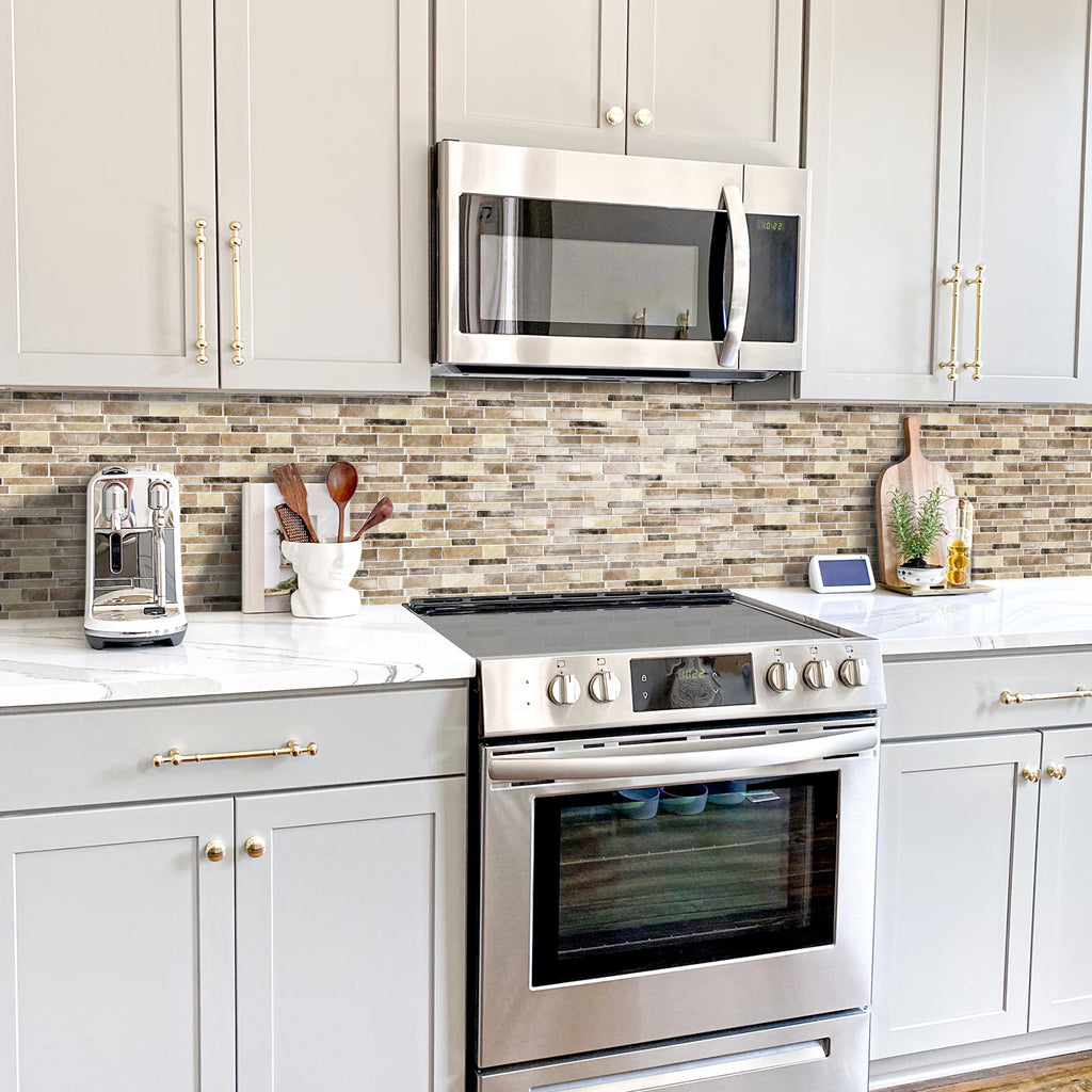 Desert Sand Marble 3D Gel Mosaic Tiles - Heat Resistant Stick on Splashback