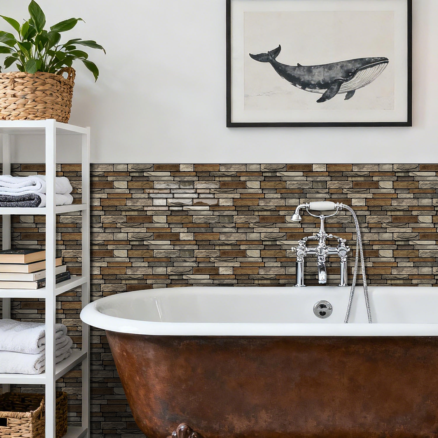 Rustic Sandstone Faux Stone Gel Tiles - 3D Peel and Stick Splashback