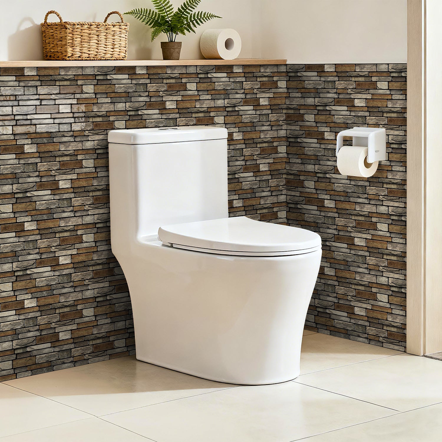 Rustic Sandstone Faux Stone Gel Tiles - 3D Peel and Stick Splashback