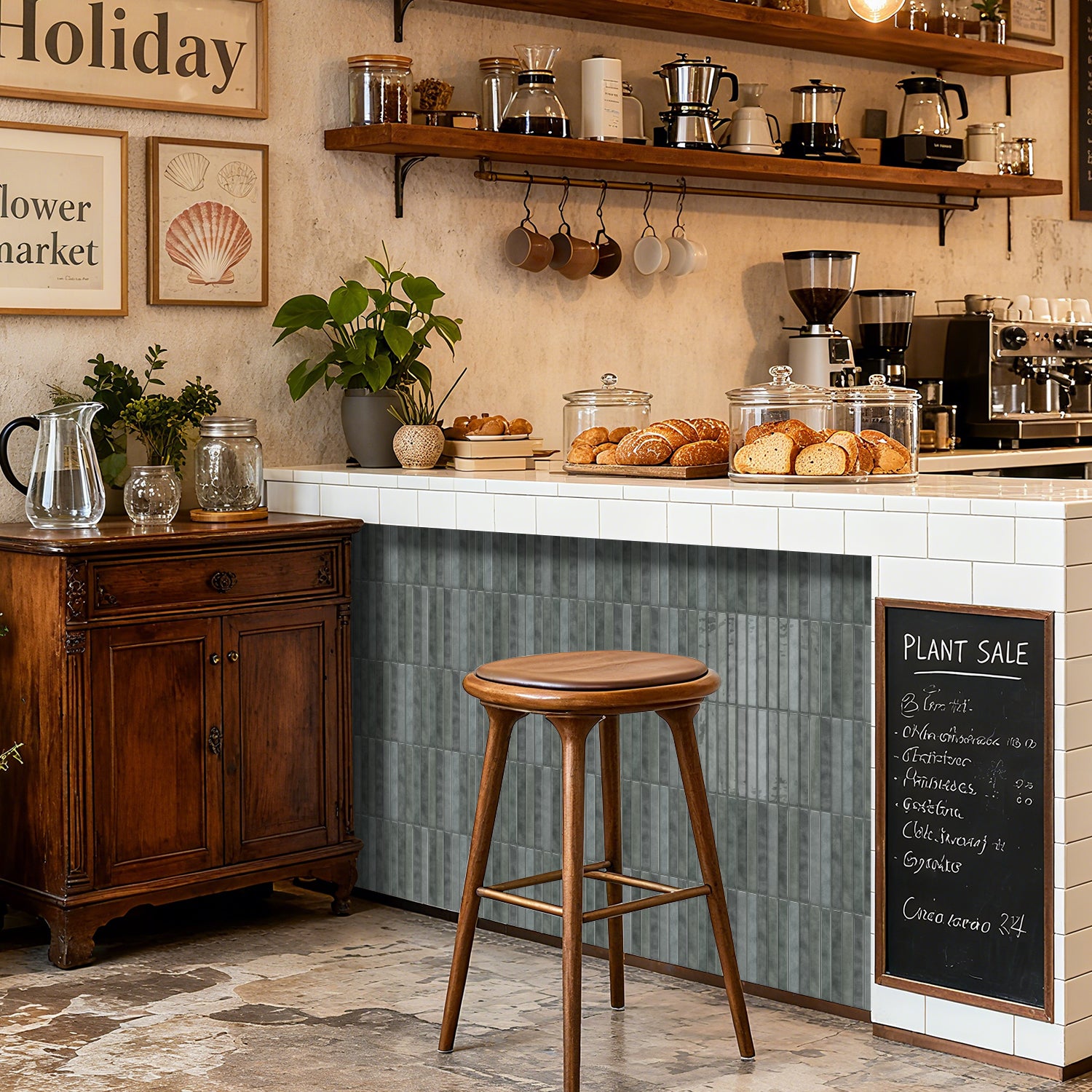 Vertical Kit Kat Tiles - Gray - Trending 3D Gel Splashback