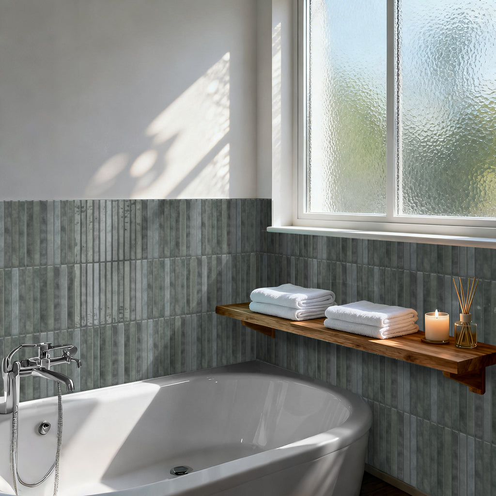 Vertical Kit Kat Tiles - Gray - Trending 3D Gel Splashback