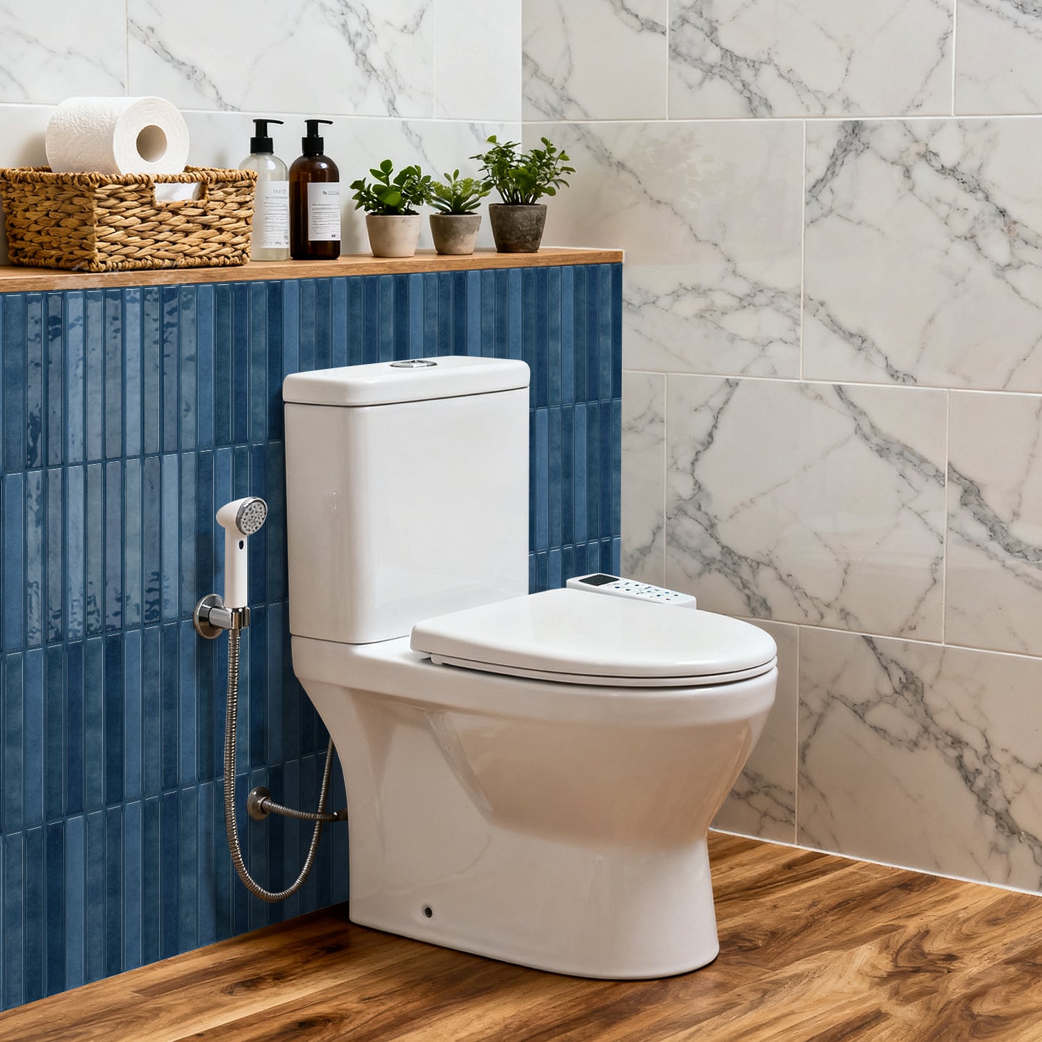 Vertical Kit Kat Tiles - Navy Blue - Trending 3D Gel Splashback