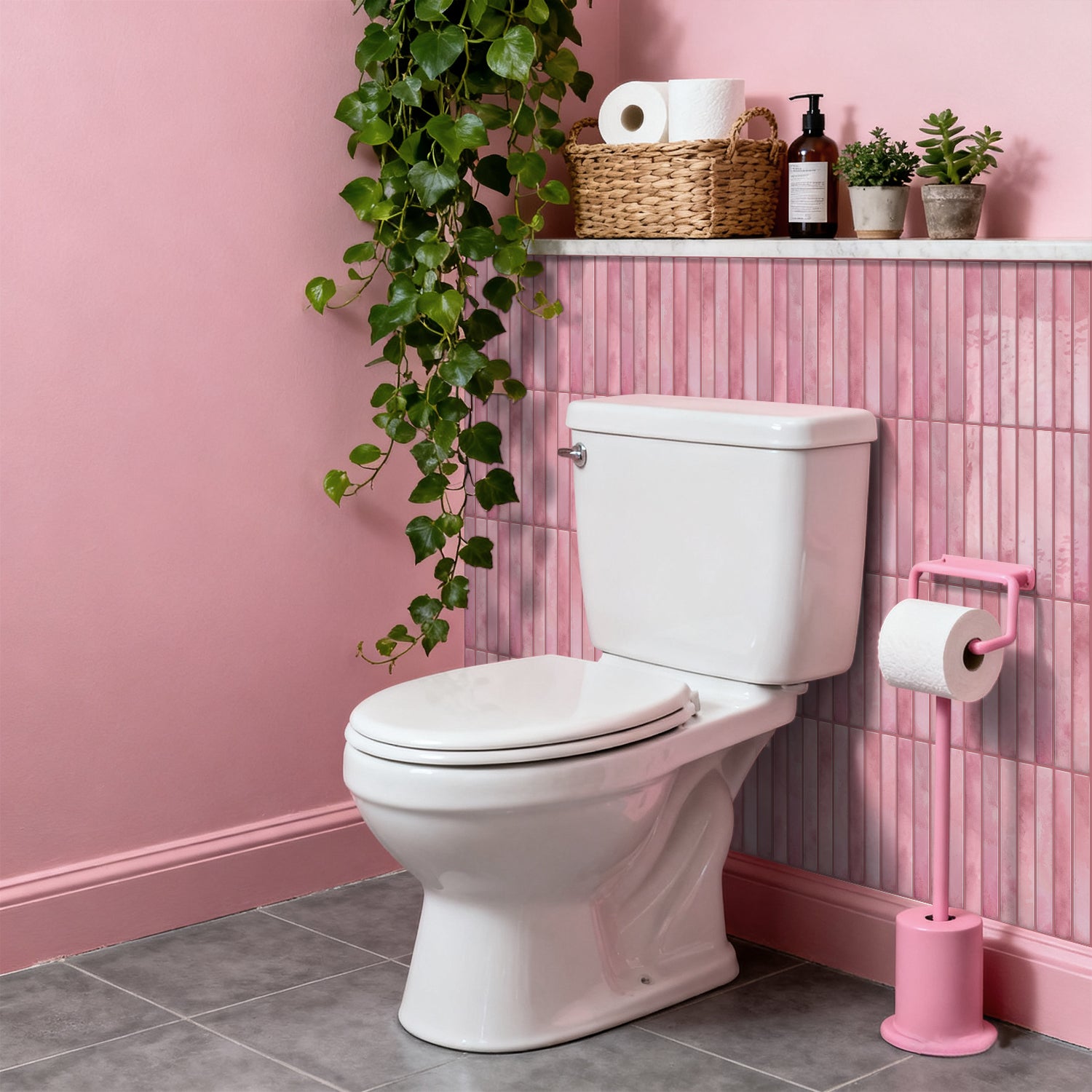 Vertical Kit Kat Tiles - Pink - Trending 3D Gel Splashback